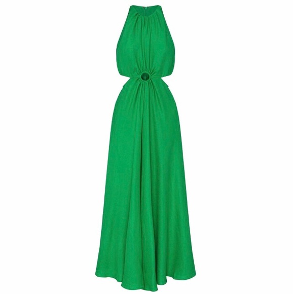 Entro Green Cut Out Maxi Dress - Picture 3 of 4